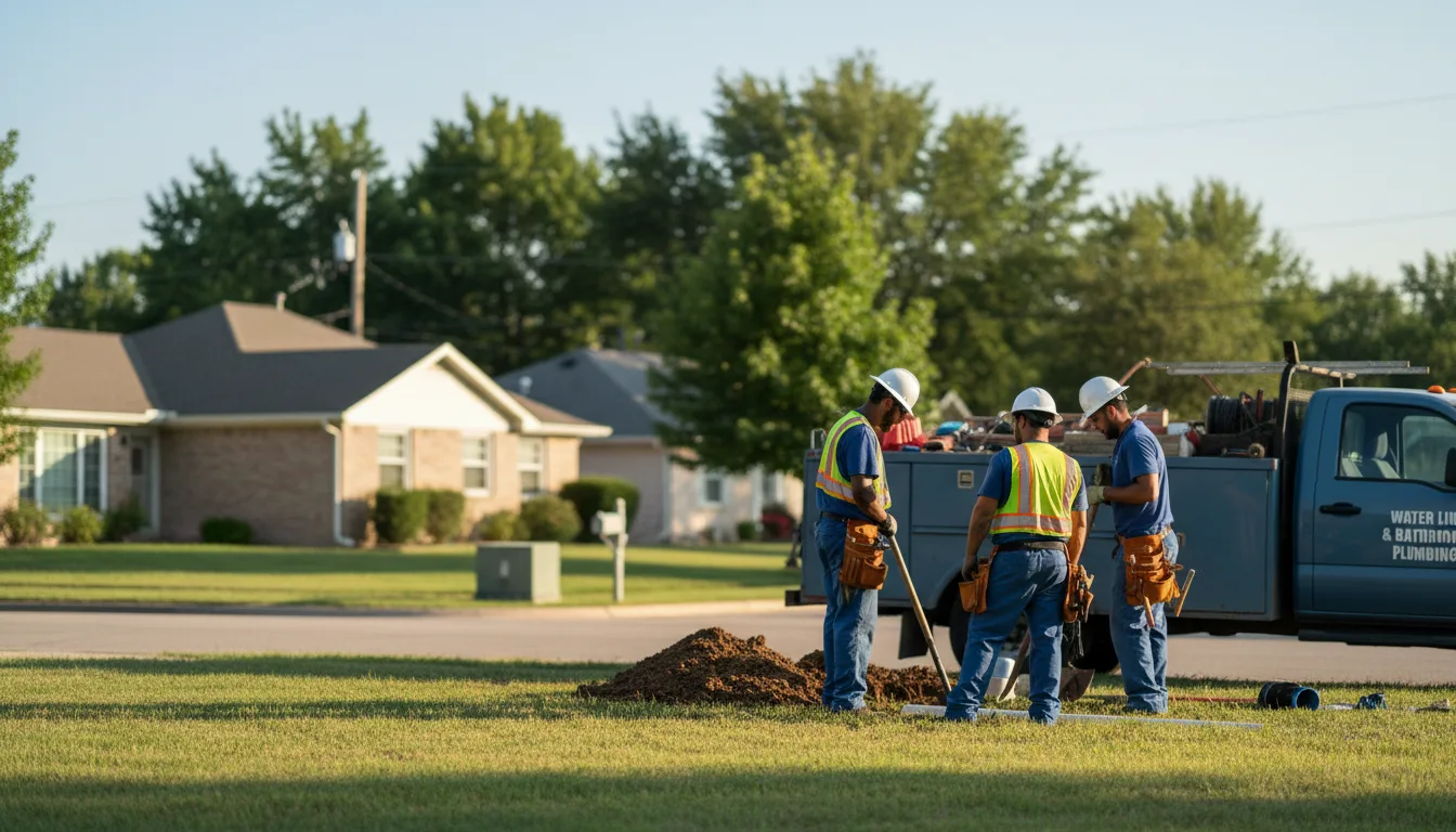 Residential water line and bathroom plumbing service in Atwater, OH